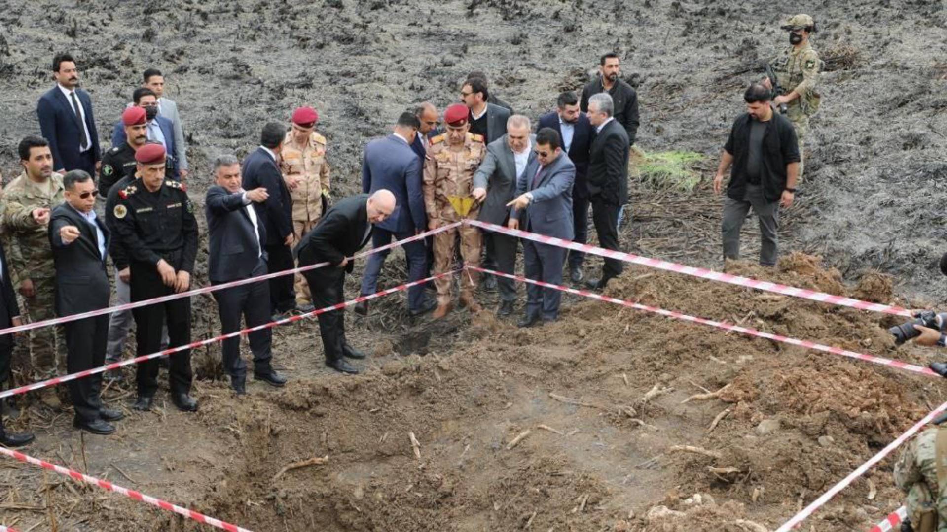  Senior Iraqi delegation visiting the site of the attack on Sulaymaniyah Airport.